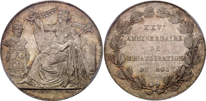 Belgium 2 Francs 1856 MDCCCLVI "25th Anniversary of the Inauguration of the King...