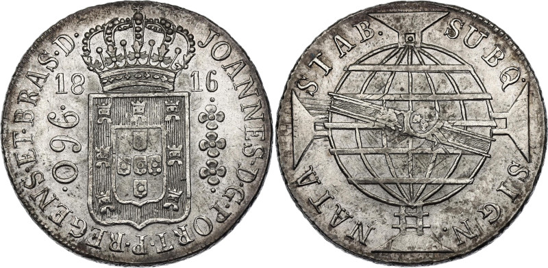 Brazil 960 Reis 1816 R

KM# 307.3, N# 23668; Silver 26.89 g.; João Prince Rege...