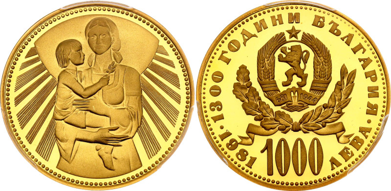 Bulgaria 1000 Leva 1981 PCGS PR69 DCAM

KM# 139, N# 60464; Gold (.900) 16.89 g...