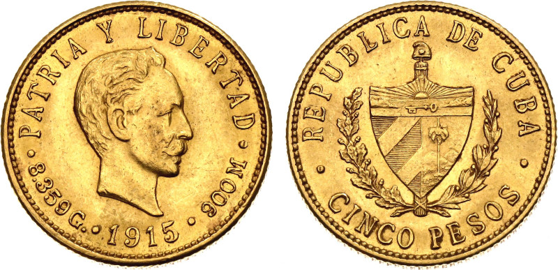Cuba 5 Pesos 1915

KM# 19, JMA# 104, Fr# 4, N# 34214; Gold (.900) 8.35 g.; Jos...
