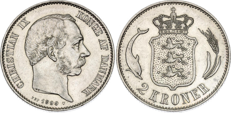 Denmark 2 Kroner 1899 VBP

KM# 798.2, N# 8493; Silver 15.05 g.; Christian IX; ...