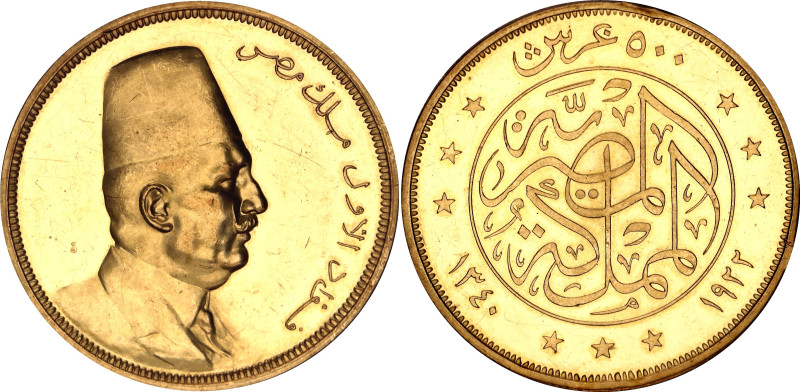 Egypt 500 Piastres 1922 AH 1340 PCGS PR61 CAMEO

KM# 342, Fr# 26, N# 62814; Go...