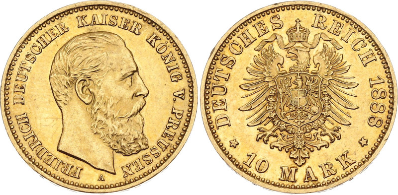 Germany - Empire Prussia 10 Mark 1888 A

KM# 514, J. 247, N# 21788; Gold (.900...