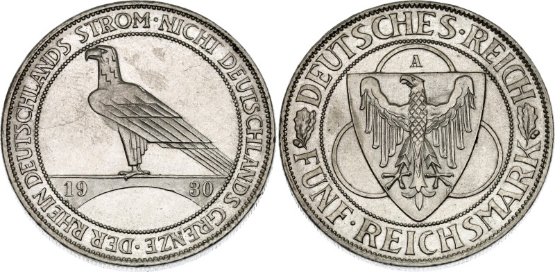 Germany - Weimar Republic 5 Reichsmark 1930 A

KM# 71, Dav GT III# 973, N# 425...