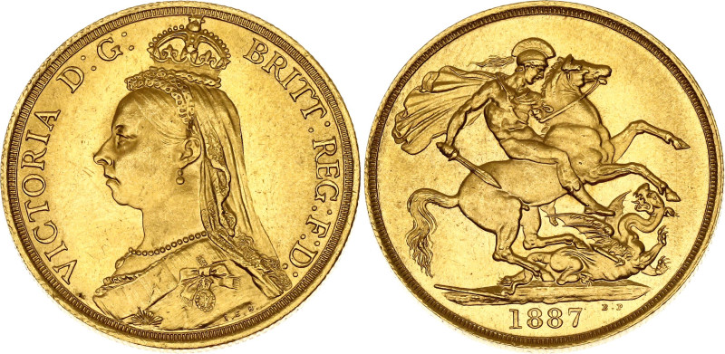 Great Britain 2 Pounds 1887

KM# 768, Sp# 3865, N# 13217; Gold (.917) 15.98 g;...