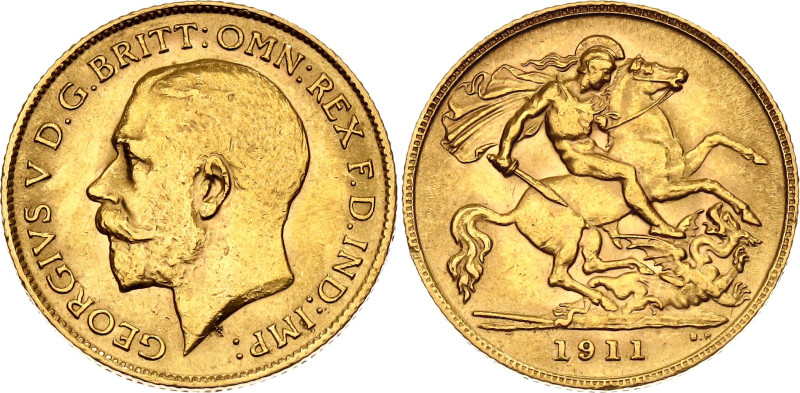 Great Britain 1/2 Sovereign 1911

KM# 819, Sp# 4006, N# 13258; Gold (.917) 3.9...