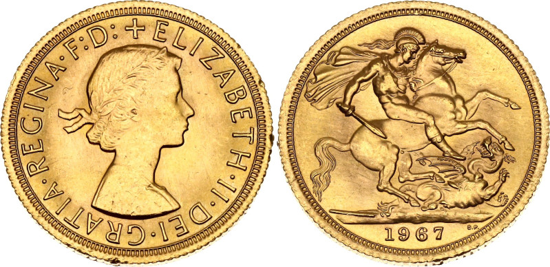 Great Britain 1 Sovereign 1967

KM# 908, Sp# 4125, N# 11461; Gold (.917) 7.99....