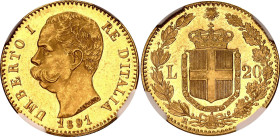 Italy 20 Lire 1891 R NGC MS64