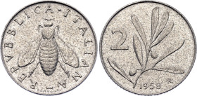 Italy 2 Lire 1958 R Key Date