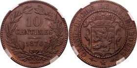 Luxembourg 10 Centimes 1870 GENI MS62