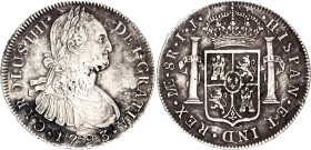 Peru 8 Reales 1793 LIMAE IJ Clash Marks Error