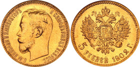 Russia 5 Roubles 1902 AP NGC MS65