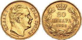 Serbia 20 Dinara 1882 V