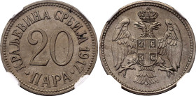 Serbia 20 Para 1917 NGC MS64