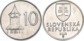 Slovakia 10 Haleru 2002 Off-Metal Trial Strike with Flan Deffect