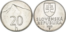 Slovakia 20 Halierov 2002 Off-Metal Trial Strike