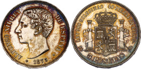 Spain 5 Pesetas 1875 (*1875) DE M