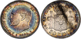 Spain 50 Centimos 1880 (*80) MS M