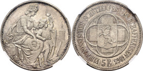 Switzerland 5 Francs 1865 Schaffhausen Shooting Festival NGC MS63