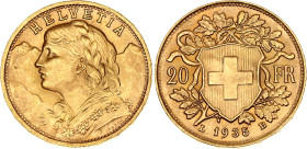 Switzerland 20 Francs 1935 LB