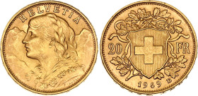 Switzerland 20 Francs 1949 B