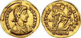Roman Empire Honorius AV Solidus 395 - 402 AD (ND) Mediolanum