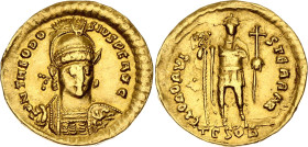 Roman Empire Theodosius II 1 Solidus 441 - 450 AD