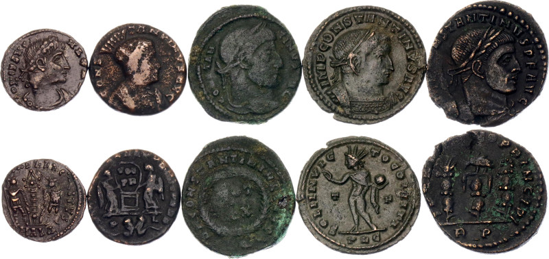 Roman Empire Lot of 5 Coins 280 - 350 AD (ND)

Bronze; Variuos dates, denomita...