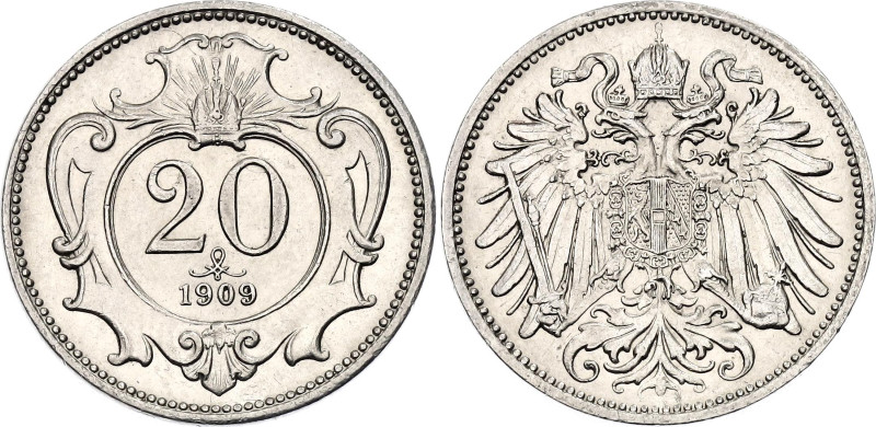 Austria 20 Heller 1909

KM# 2803, Schön# 6, N# 2390; Nickel; Franz Joseph I; U...