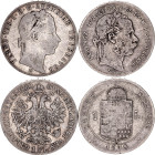 Austria - Hungary 1 Florin - 1 Forint 1860 - 1874 B & KB