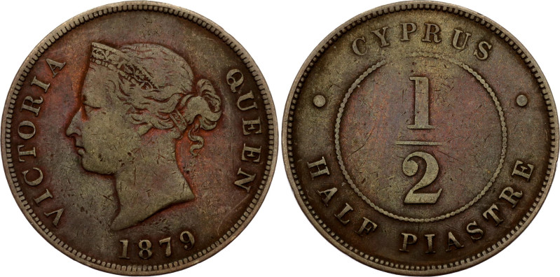 Cyprus 1/2 Piastre 1879

KM# 2, N# 20994; Bronze; Victoria; VF