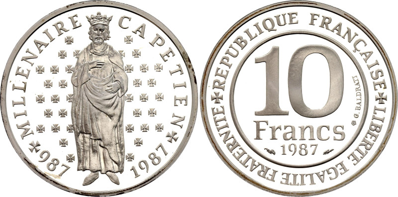 France 10 Francs 1987

KM# 961, N# 21114; Silver 12.00 g., Proof; 1000th Anniv...