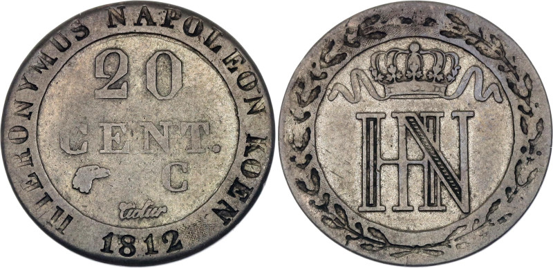 German States Westphalia 20 Centimes 1812 C

KM# 97, N# 14328; Billon 3.87 g.;...