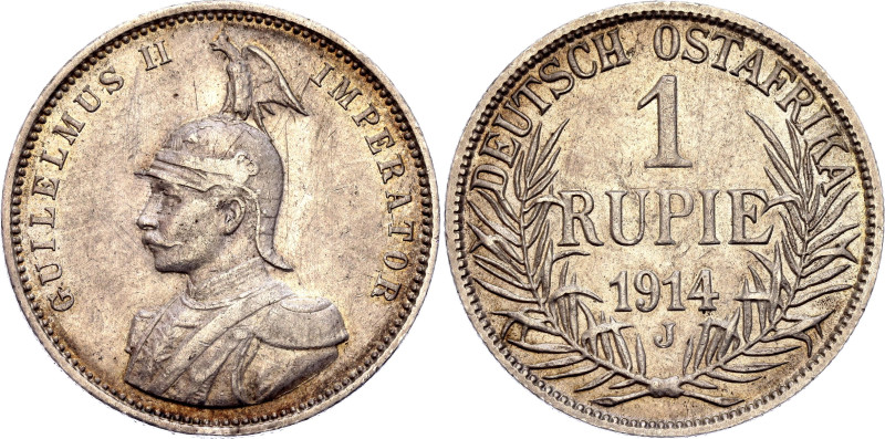 German East Africa 1 Rupie 1914 J

KM# 10, Schön# 13, N# 11914; Silver 11.66 g...