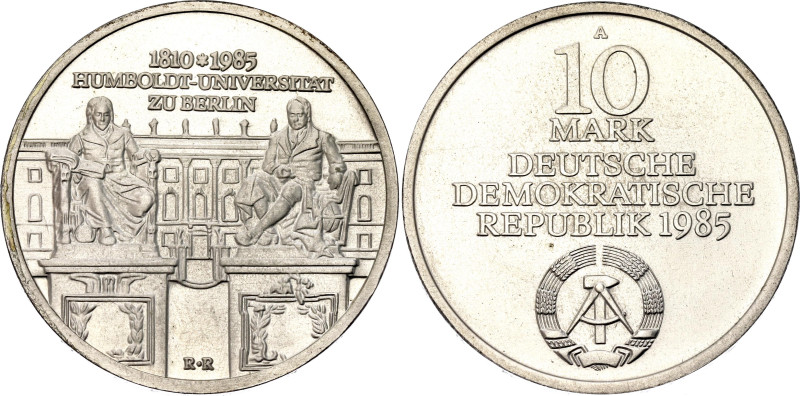 Germany - DDR 10 Mark 1985 A

KM# 107, N# 43346; Silver 17.03 g.; 175th Annive...