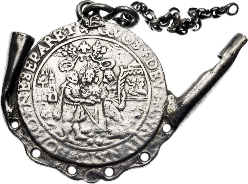 Great Britain Whistle made from Silver Medal "The Marriage of James and Anne" 16...