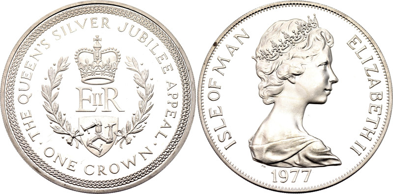 Isle of Man 1 Crown 1977 PM

KM# 42a, Schön# 44a, N# 43921; Silver 28.41 g., P...