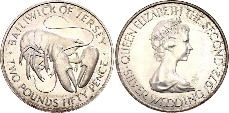 Jersey 2-1/2 Pounds 1972

KM# 38, N# 15357; Silver 27.25 g.; Elizabeth II; 25t...