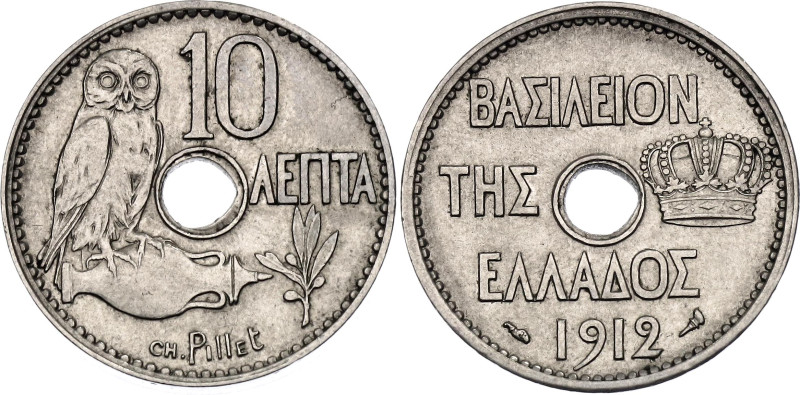 Greece 10 Lepta 1912

KM# 63, N# 2364; Nickel; George I; AUNC