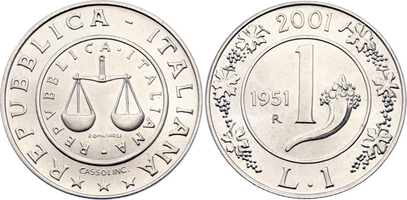 Italy 1 Lira 2001 R

KM# 220, N# 52761; Silver 6.00 g.; History of the Lira - ...