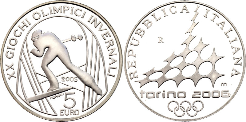 Italy 5 Euro 2005 R

KM# 257, N# 50181; Silver 18.00 g., Proof; 2006 Winter Ol...