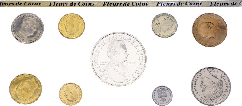 Monaco Official Annual Coin Set 1976

KM# SS3; With Silver; Rainier III; Paris...