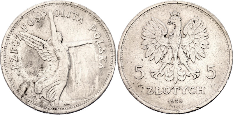 Poland 5 Zlotych 1928

Y# 18, N# 28254; Silver 17.83 g.; Nike; Brussels Mint; ...