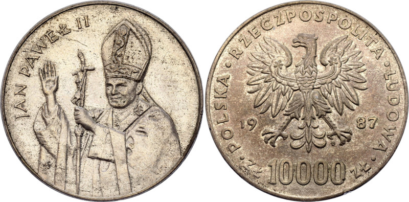 Poland 10000 Zlotych 1987 MW

Y# 164, N# 18641; Silver 19.30 g.; Pope John Pau...