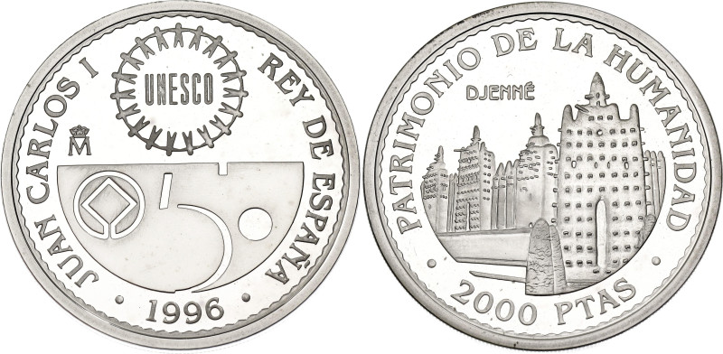 Spain 2000 Pesetas 1996 M

KM# 975, N# 101931; Silver 27.21 g., Proof; Juan Ca...