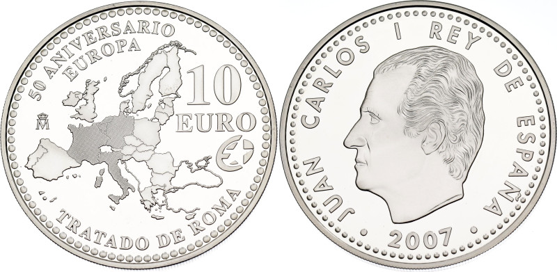 Spain 10 Euro 2007 M

KM# 1135, N# 30923; Silver 27.01 g., Proof; Juan Carlos ...