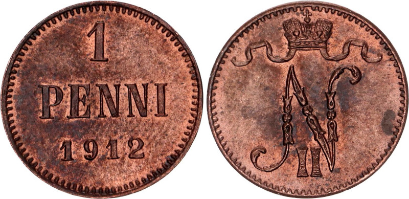 Russia - Finland 1 Penni 1912

Bit# 472, Conros# 489/36, N# 6796; Copper 1.28 ...