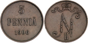 Russia - Finland 5 Pennia 1906
