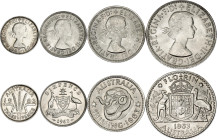 Australia 3 - 6 - Pence - 1 Shilling - 1 Florin 1963