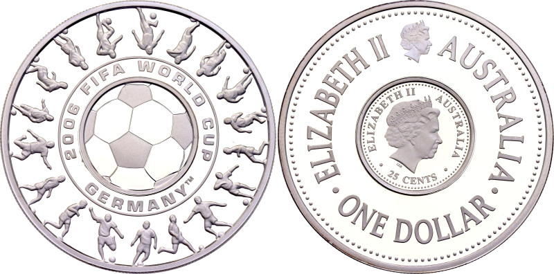 Australia 25 Cents - 1 Dollar 2006

Silver 31.13 g., Proof; Elizabeth II; FIFA...
